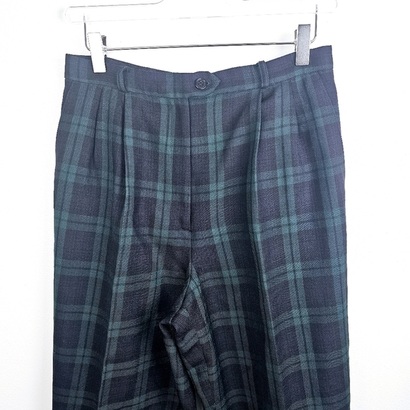Talbots Petites High Rise Wool Plaid Pleated Pants - Picture 4 of 11
